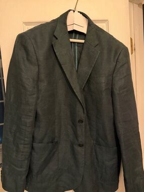 Express Men's Dark Green Two-Button Blazer